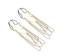 HEALEEP 2pcs Boho Elastic Rhinestone Body Chain Leg Jewelry for Women Sparkling Crystal Thigh Chain Durable Construction for Party and Holiday Wear Golden