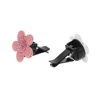 HEALEEP 2pcs Car Air Freshener Vent Clip Bling Charm Ceramic Alloy Car Interior Accessories Flower Decor Auto Perfume Holder
