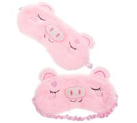 HEALEEP 2pcs Cute Pink Pig Plush Sleep Mask for, Soft Animal-Themed Blindfold Eye Cover for Sleeping and Travel