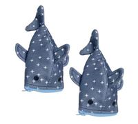 HEALEEP 2pcs Cute Shark Pencil Case Pouch with Spacious Capacity, Polyester Material and Star Accents, Fish Shaped Novelty Stationery Bag for Home and Office Use