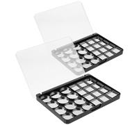 HEALEEP 2pcs DIY Eyeshadow Palette Empty Makeup Palette Silver as Iron Material Easy to Carry Prevents Eyeshadows from Falling out Makeup Storage for Daily Use