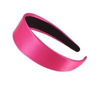HEALEEP 2Pcs Elegant Wide Edge Satin Headband Solid Color Hair Accessories for Women and Creative Headdress Rosy for Parties and Celebrations
