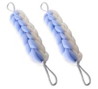 HEALEEP 2Pcs Exfoliating Bath Scrubber Back Strip PE Material Body Scrubber for Men Women Easy Hanging and Drying Reduce Stress Home Bathroom Use