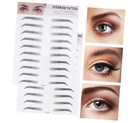 HEALEEP 2pcs Eyebrow Stencil Kit Hair-like Eyebrow Transfer Stickers Quick and Easy Application for Light Sparse Brows No Harmful Ingredients