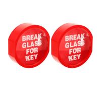 HEALEEP 2pcs Fire Safety Lock Box Key Lock Box for Safety with Breakable Glass Window Alarm Quick Access Plastic Wall-Mounted Emergency Key Storage for Home Business 4.32x4.05x1.18in