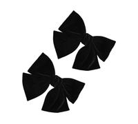 HEALEEP 2pcs Flannel Bowknot Hair Clips for Women and Elegant Sweet Hair Accessories Non-slip Headdress for Weddings Parties Daily Wear Black Hairpins