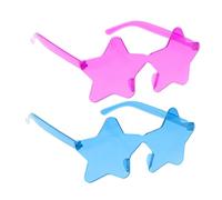 HEALEEP 2pcs Frameless Star Sunglasses Unique Candy Colored Beach Party Favors Fun Eyewear for Halloween Cosplay and Summer Events Durable Material Eye Catching Design