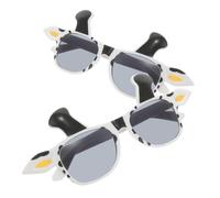 HEALEEP 2Pcs Funny Cow Glasses with Exaggerated Big Eyes for Halloween Carnival Cosplay Party Costume Eyewear Accessory for Adults and Boys