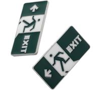 HEALEEP 2pcs Glow in The Dark Brooch Pins in Green Alloy, Cute and Quirky Exit Sign Man Running Design, Versatile Usage for Hats and Holiday Decorations, Trendy and Funny Lapel Badges