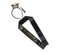 HEALEEP 2pcs Graduation Headband and Sash Set with Doctoral Hat Sash with Satin Tassels Unique Graduation Photo Props for Party Decorations and Celebrations