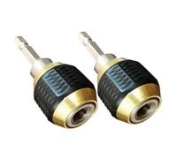 HEALEEP 2pcs Hexagonal Drill Chuck Adapter Set Socket Converter for Electric Wrench Easy Install Self-Locking Connector for Impact Driver and Screwdriver Tool