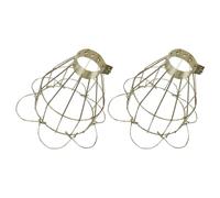 HEALEEP 2pcs Iron Mesh Light Bulb Guard Industrial Style Lamp Bracket Golden Electroplated Finish Easy Installation Protective Cover for Restaurants and Coffee Shops