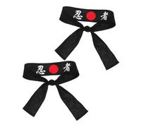HEALEEP 2pcs Japanese Hachimaki Headband Authentic Karate Style for Martial Arts Cosplay Costume Parties Traditional Design for Resilience Determination