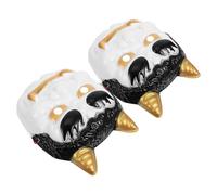 HEALEEP 2pcs Japanese Tengu Mask Samurai Demon Ghost Mask Punk Face Cover for Halloween Masquerade Party Cosplay Prop