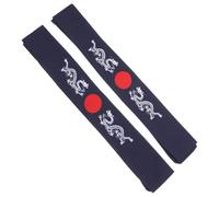 HEALEEP 2pcs Japanese Warrior Headband Blue Serpent Design Fitness Headband for Karate, Running, Cooking and Workout Hair Accessory