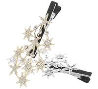 HEALEEP 2pcs Korean Style Star Hair Clips Alloy Duckbill Clips with Rhinestone Sparkle Secure Grip Trendy Fashionable Accessories for Women Daily Wear