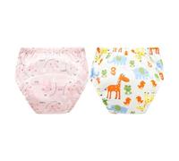 HEALEEP 2pcs Leak Cotton Training Pants Soft Breathable Reusable Nappies for Boy Girl S Washable Cloth Diaper Underwear for Boys