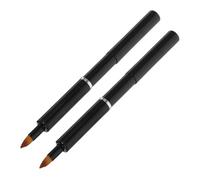 HEALEEP 2pcs Lip Gloss Applicator Concealer Brush Compact Portable Retractable Design Comfortable to Hold Aluminum and Artificial Fiber Makeup Brush for Outdoor Travel Makeup Lovers