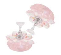 HEALEEP 2pcs Magnetic Nail Holder for Nail Art Pink Cherry Blossom Iridescent Plastic Display Rack Manicure Practice Tool Salon Use