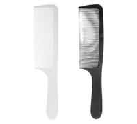 HEALEEP 2pcs Men's Haircutting Comb Barber Comb 8.86 X 1.77 X 0.39 Inch Curved Shape Round-ended Teeth Anti-static Polymer Professional Grade Hairdressing Tool for Wet and Dry Hair at Home