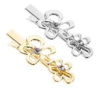 HEALEEP 2pcs Metal Hair Clips Flower-shaped Rhinestone Side Clips Chic and Elegant Design Convenient for Different Hairstyles for Daughter and Mother