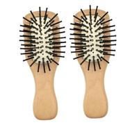 HEALEEP 2pcs Mini Hairbrush Set Portable Small Scalp Massage Comb Anti-static Detangling Brush for Travel and Synthetic Wig Hair Care