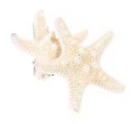 HEALEEP 2pcs Natural Five-pointed Sea Star Hairpin Elegant Beach Hair Clip Hair Pins for Women Prom Party Accessory