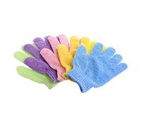 HEALEEP 2pcs Nylon Shower Gloves Exfoliator for Men Women Body Scrub Exfoliating Mitts for Bath Easy to Dry Stretchy Fits Green