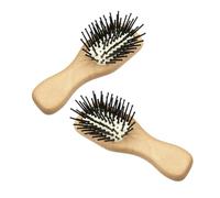 HEALEEP 2Pcs Paddle Massage Hair Comb Wooden Scalp Brush Detangler for All Hair Types Compact Portable Design for Travel Enhances Blood Flow for Healthy Hair Growth
