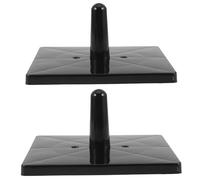 HEALEEP 2pcs Plastic Mounting Base for Foam Wig Head Holders with Stable Support and Portable Design, Suitable for Wig Styling and Retail Display, Black Mannequin Head Stand Accessory