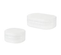 HEALEEP 2pcs Portable Lidded Soap Bar Containers with Sponge Insert, Small and Large Size Boxes Made of Sturdy Pp, Convenient for Storing Scented and Bath Soaps, for Travel and Home