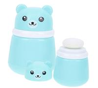 HEALEEP 2Pcs Powder Puff Container Portable Travel Makeup Powder Dispenser with Easy Remove Lid for Talcum Application for Blue Color