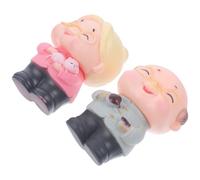 HEALEEP 2pcs Pvc Cake Decoration Old Couple Figurines Creative Lovely Reusable Ornament for Cake Decoration and Mini Landscaping