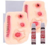 HEALEEP 2pcs Realistic Latex Wound Stickers with Blood Scar Pattern, Sweat Proof Halloween Fake Cuts for Costume Party and Cosplays, 3d Temporary Body Decorations