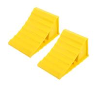 HEALEEP 2pcs Rv Stabilizer Wheel Chocks with Handle, 15.5x10x10cm Ribbed Wedge Trailer Tire Blocks for Travel Trailers, Caravans, Motorhomes, and Camper Accessories
