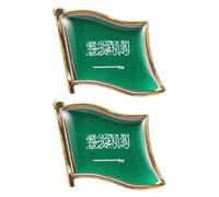 HEALEEP 2pcs Saudi Arabia Lapel Pin with Resin Craftsmanship and Unique Flag Design, Epoxy and Iron Material, Locking Badge for Clothes and Backpack, Travel Souvenir on Special