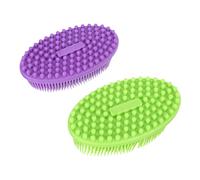 HEALEEP 2Pcs Silicone Bathing Brush Multifunctional Hair Scrubber for Scalp Massage and Circulation Improvement Portable Bathroom Cleaning Tool for Home and Travel