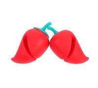 HEALEEP 2Pcs Silicone Pepper Shape Lid Lifters Heat Resistant Pot Lid Holders for Boil Over Stopper Creative Steam Release Clips for Cooking Pots Cute Red Spill Stoppers