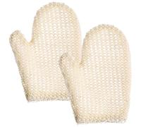 HEALEEP 2pcs Sisal Exfoliating Gloves Body Scrubber Mittens for Shower and Spa, Natural Fiber Bath Gloves for Skin Cleaning and Dead Skin Removal, Unisex Bathing Accessories
