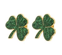 HEALEEP 2pcs St Patrick’s Day Enamel Brooch Green Shamrock Leaf Pins Irish Holiday Lapel Pins for Women Cardigan Scarf Hat Accessories