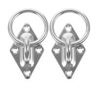 HEALEEP 2pcs Stainless Steel Diamond-Shaped Tie Down Ring Anchors for Vehicle and Trailer, Heavy Duty Pull Tab Hooks with Secure Hold and Easy Installation, for Truck Bed and Trailer Rope