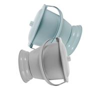 HEALEEP 2pcs Unisex Portable Bedpan with Lid, Reusable and Drop-Resistant Plastic Chamber Pot for Household Use, Lightweight Travel Urinal Pot Suitable and Adults