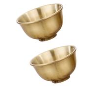 HEALEEP 2Pcs Vintage Wine Chalices Imitation Ancient Cups Smooth Liquor Drinking Goblets for Home Party Retro Small Bronze Tea Cups Suitable for Spirits Sake and Tea Enjoyment