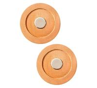 HEALEEP 2pcs Wall Mount Organizer Storage Magnetic Holder for Remote Control Minimalist Style Self Adhesive Flexible Relocation round Wood Magnet Holder for Ac Remote in Small Apartments