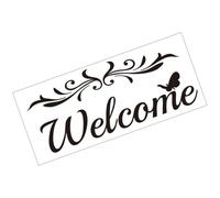 HEALEEP 2pcs Welcome Wall Stickers Door Decal PVC Material Easy to Stick No Sticky Residue Black Colour Suitable for Photo Prop and Housewarming