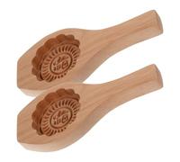 HEALEEP 2pcs Wooden Moon Cake Molds Flower Shape Traditional Baking Tools for Homemade Pastries Kitchen Utensils Household Cake Making Accessories