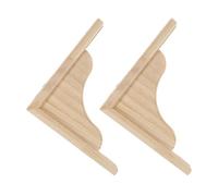 HEALEEP 2pcs Wooden Wall Shelf Brackets with Triangle Structure, Strong and Reliable Support, Easy Installation, Khaki Colour, for Bedrooms and Cabinets