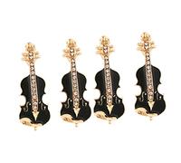 HEALEEP 2sets Violin Brooches for Women Cute Lapel Pins for Clothes Scarves Accessories Charming Decorations for Birthdays Performances Daily Wear 2pcs*2