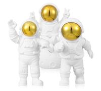 HEALEEP 3 Pcs Astronaut Statue Ornaments Astronaut Sculptures Space Themed Pvc Unique Appearance Different Shapes Suitable for Bookshelf and Desk Décor