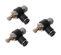 HEALEEP 3 Pcs Pneumatic Control Fittings Air Flow Regulation Valves Black for Manual Automatic Pneumatic Equipment